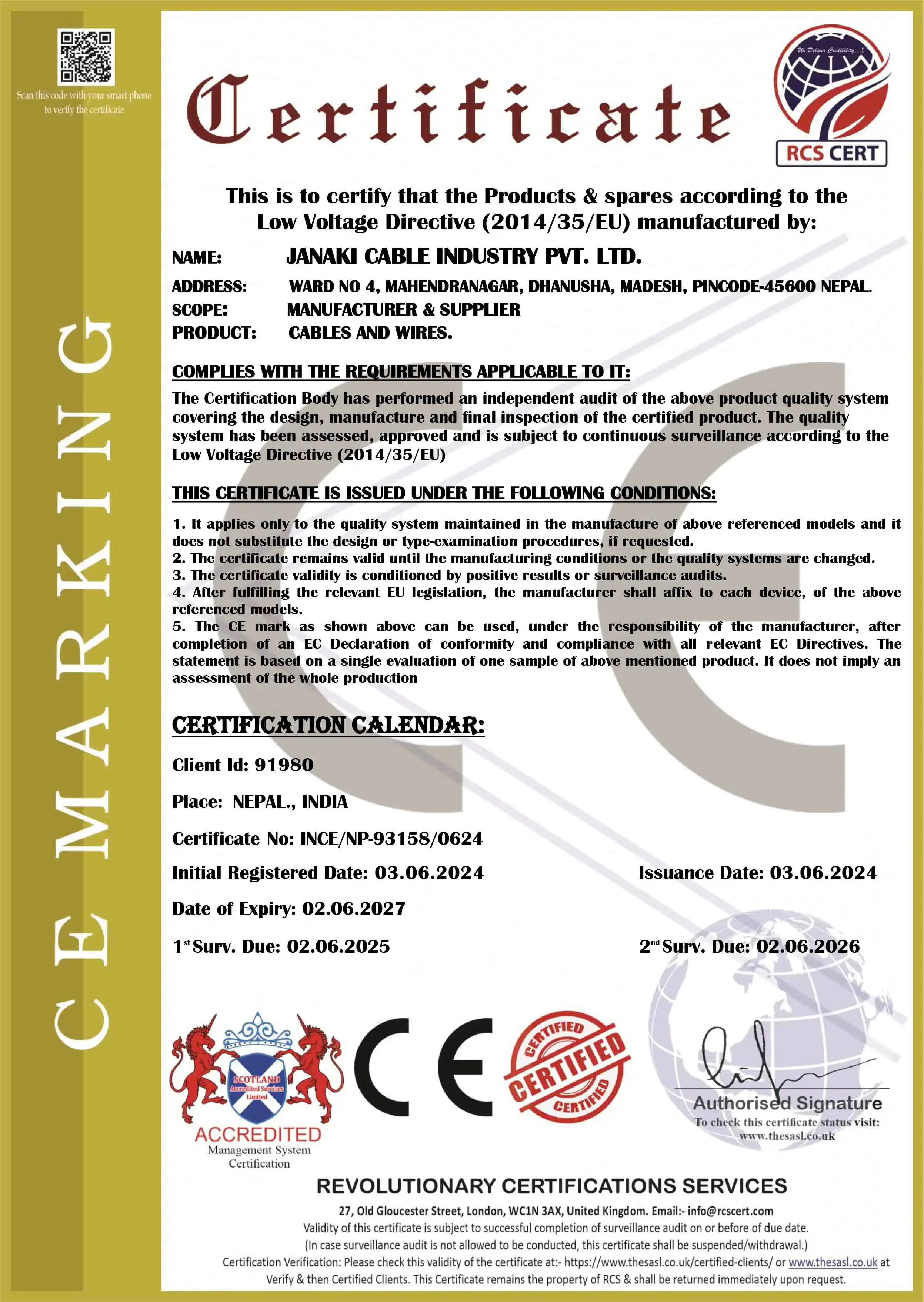 Low Voltage EU Certified